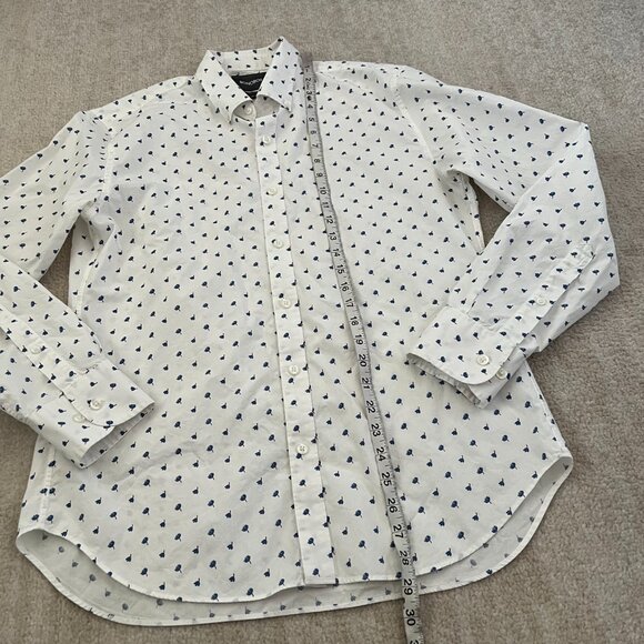 Bonobos Slim Fit Long Sleeve Button Down Shirt M White Blue Cotton - Picture 5 of 9